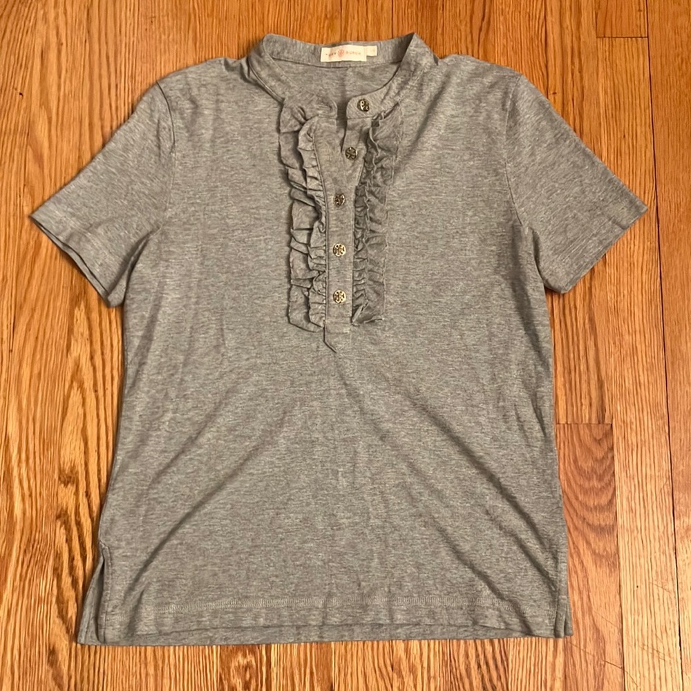 Tory Burch grey top button front size large
